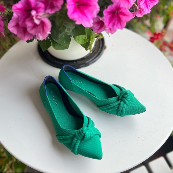 *Like New* Rothy's Knot Pointed Toe Flats in Emerald Green - Picture 2 of 8